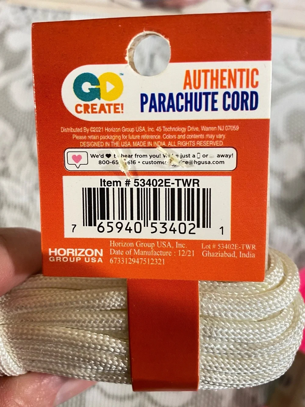Parachute Cord Bundle of Two NWT Pink White Crafting Jewelry Making